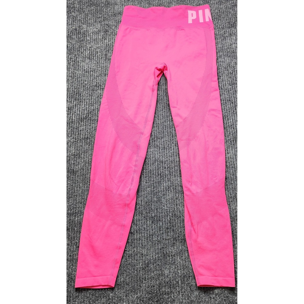 Pink Victoria's Secret Active Seamless Leggings Neon Pink High Waist Small‎
